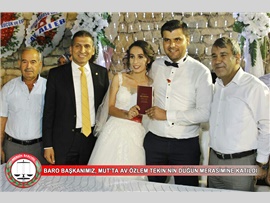 BARO BAŞKANIMIZ AV.ALİ ER,ÖNCEKİ AKŞAM MUT AVUKATLARIMIZ İLE BERABER AV.ÖZLEM TEKİN'NİN DÜĞÜN MERASİMİNE KATILDI.
