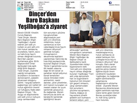 BASINDA BAROMUZ (ESOB Başkanı Talat Dinçer'e Baro Başkanımız Bilgin Yeşilboğaz'a Ziyaret)