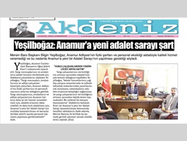 BARO BŞK. BİLGİN YEŞİLBOĞAZ: "ANAMUR'A YENİ ADALET SARAYI ŞART")