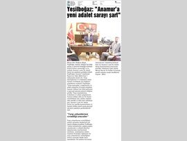 BARO BŞK. BİLGİN YEŞİLBOĞAZ: "ANAMUR'A YENİ ADALET SARAYI ŞART")