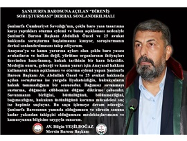 YEŞİLBOĞAZ; "DİRENİŞ SORUŞTURMASI DERHAL SONLANDIRILMALI"