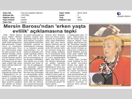 BASINDA BAROMUZ (Diyanet İşleri Başkanlığı'nın Erken Yaşta Evlilikle İle İlgili Açıklamasına Tepki)