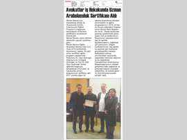 BASINDA BAROMUZ (İş Hukukunda Uzman Arabuluculuk Sertifika Töreni)