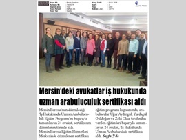 BASINDA BAROMUZ (İş Hukukunda Uzman Arabuluculuk Sertifika Töreni)