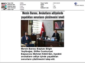 BASINDA BAROMUZ (Baro Başkanımız, Silifke Cumhuriyet Başsavcısı'nı Ziyaret Etti)