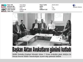 BASINDA BAROMUZ (İlçe Temsilciliklerimizde Avukatlar Günü Kutlaması)