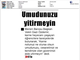 BASINDA BAROMUZ (Başkan Vekilimiz Av. Gazi Özdemir'in Karne Tatili Mesajı)