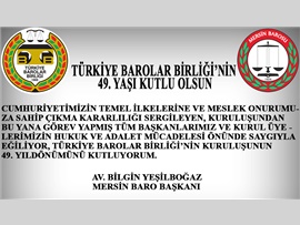 TBB'NİN KURULUŞUNUN 49. YILDÖNÜMÜ