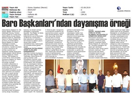 BASINDA BAROMUZ (Mersin Barosu ve Adana Barosu'nda Dayanışma Örneği)