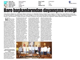 BASINDA BAROMUZ (Mersin Barosu ve Adana Barosu'nda Dayanışma Örneği)