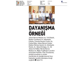 BASINDA BAROMUZ (Mersin Barosu ve Adana Barosu'nda Dayanışma Örneği)