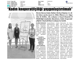 BASINDA BAROMUZ (Kadın Kooperatifçiliği Yaygınlaştırılmalı)