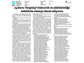 BASINDA BAROMUZ (Cumhuriyet Tutuklularına Baro Başkanımızdan ve 78 barodan açıklama)