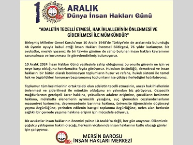 10 ARALIK DÜNYA İNSAN HAKLARI GÜNÜ