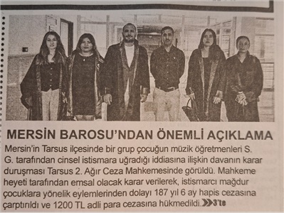 Çocuk Hakları Merkezimiz, istismar davasına katıldı