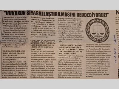 Barolar ortak açıklama yaptı: " Hukukun siyasallaşmasını kabul etmiyoruz !"