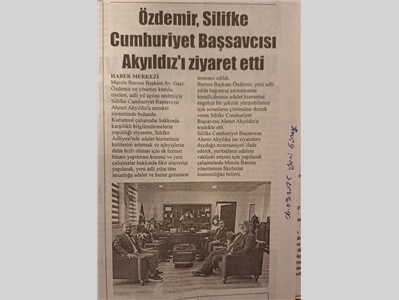 Silifke Cumhuriyet Başsavcısı Ahmet Akyıldız'a ziyaret