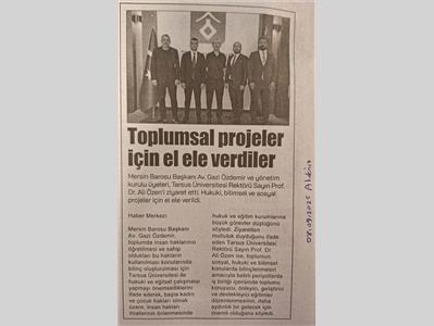 Mersin Barosu ile Tarsus Üniversitesi toplumsal projelerde el ele verdi