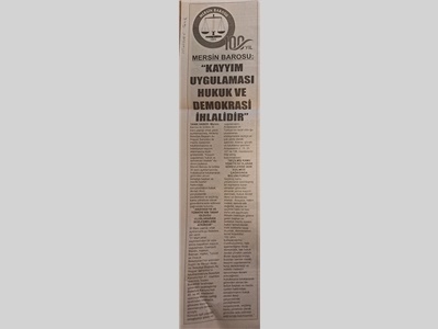 Barolar ortak açıklama yaptı: " Kayyım uygulaması hukuk ve  demokrasi ihlalidir "