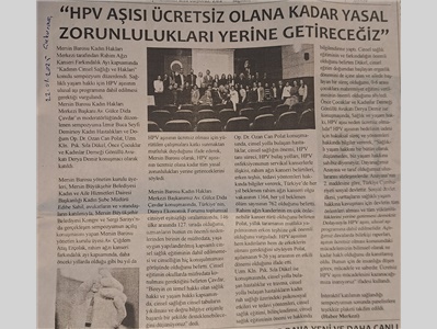HPV aşısı ücretsiz olmalıdır