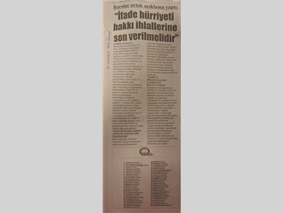 Barolar tutuklu gazetecilerin serbest bırakılması çağrısı yaptı