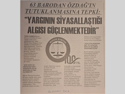 Barolardan Ümit Özdağ ' ın tutuklanmasına tepki