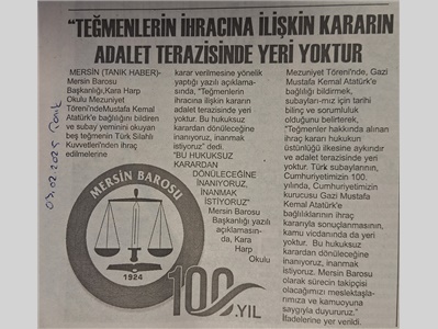 Teğmenlerin ihraç kararının adalet terazisinde yeri yoktur !
