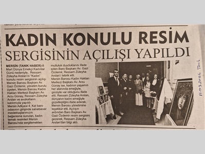 Mersin Barosu Kadın Hakları Merkezi Basın açıklaması ve Resim Sergisi