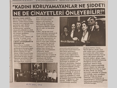 Mersin Barosu Kadın Hakları Merkezi Basın açıklaması ve Resim Sergisi
