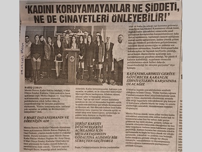 Mersin Barosu Kadın Hakları Merkezi Basın açıklaması ve Resim Sergisi