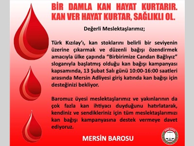KAN BAĞIŞI KAMPANYASINA DESTEĞİNİZİ BEKLİYORUZ