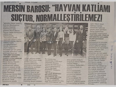 Hayvan Hakları Komisyonumuz: " Hayvan kaliamı suçtur , normalleştirilemez "