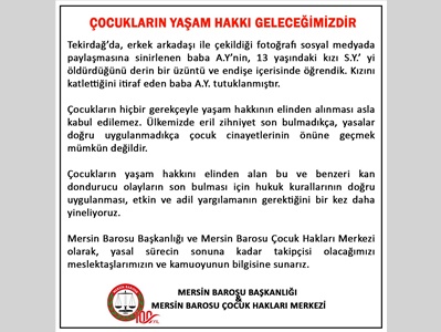 " ÇOCUKLARIN YAŞAM HAKKI GELECEĞİMİZDİR ! "