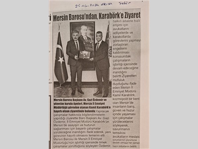 Mersin Barosu'ndan İl Emniyet Müdürlüğü'ne ziyaret