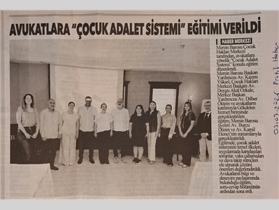 Avukatlara "Çocuk Adalet Sistemi Eğitimi" verildi