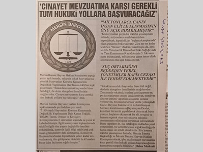 Cinayet mevzuatına karşı tüm hukuki yollara başvuracağız !