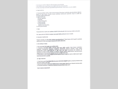 TOKAT BAROSU, KURULUŞUNUN 100. YILINA ÖZEL YARIŞMA DÜZENLENİYOR