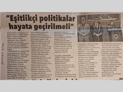 25 Kasım Kadına Yönelik Şiddete Karşı Uluslararası Mücadele Günü Basın Açıklaması