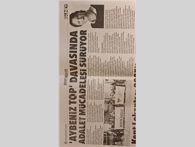 Kadın Hakları Merkezimiz, öldürülen Aybeniz Top duruşmasına katıldı