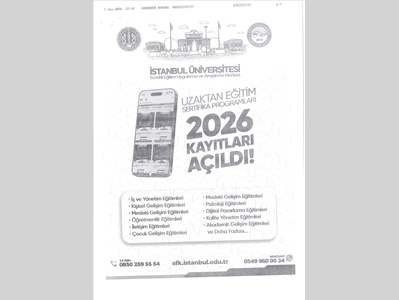 İSTANBUL SEM EĞİTİM DUYURUSU