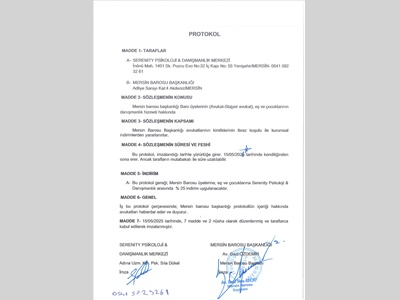 SERENITY PSİKOLOJİ & DANIŞMANLIK MERKEZİ İLE İNDİRİM PROTOKOLÜ İMZALANDI