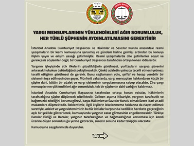 TÜRKİYE BAROLAR BİRLİĞİ VE 81 BAROMUZ ORTAK AÇIKLAMA YAPTI