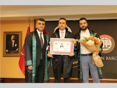 14 STAJTER AVUKATIMIZ, AVUKATLIK RUHSATNAMESİNİ ALDI