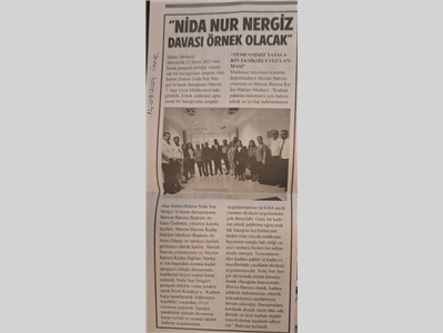 Mersin Barosu Nida Nur Nergiz'in karar duruşmasına katıldı
