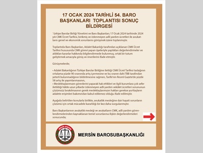 TBB VE BARO BAŞKANLARI, 2024 YILI CMK ÜCRET TARİFESİ ANA GÜNDEM MADDESİYLE TOPLANDI