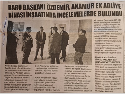 Baro Başkanımız Av. Gazi Özdemir, Anamur Adliyesi ek bina inşaatında incelemelerde bulundu