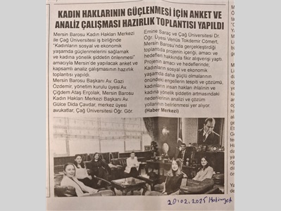 Kadın haklarının güçlenmesi için anket çalışmasının hazırlık toplantısı yapıldı