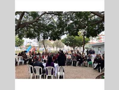 AKBELEN MAHALLESİNDE SÖYLEŞİ VE ÇOCUK HAKLARI KONULU KARİKATÜR SERGİSİ DÜZENLENDİ