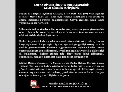 KADINA YÖNELİK ŞİDDETİN SON BULMASI İÇİN YASAL SÜRECİN TAKİPÇİSİYİZ !