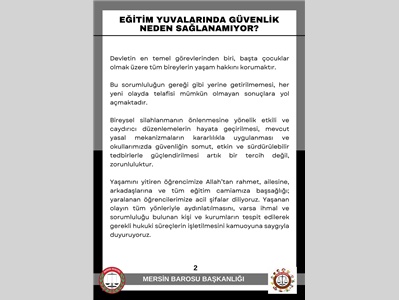 BARO BAŞKANI ÖZDEMİR: “EĞİTİM YUVALARINDA GÜVENLİK NEDEN SAĞLANAMIYOR?”